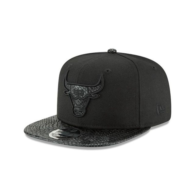 NBA Chicago Bulls Snakeskin Strap 9Fifty Snapback (NWG3229) - Black New Era Caps